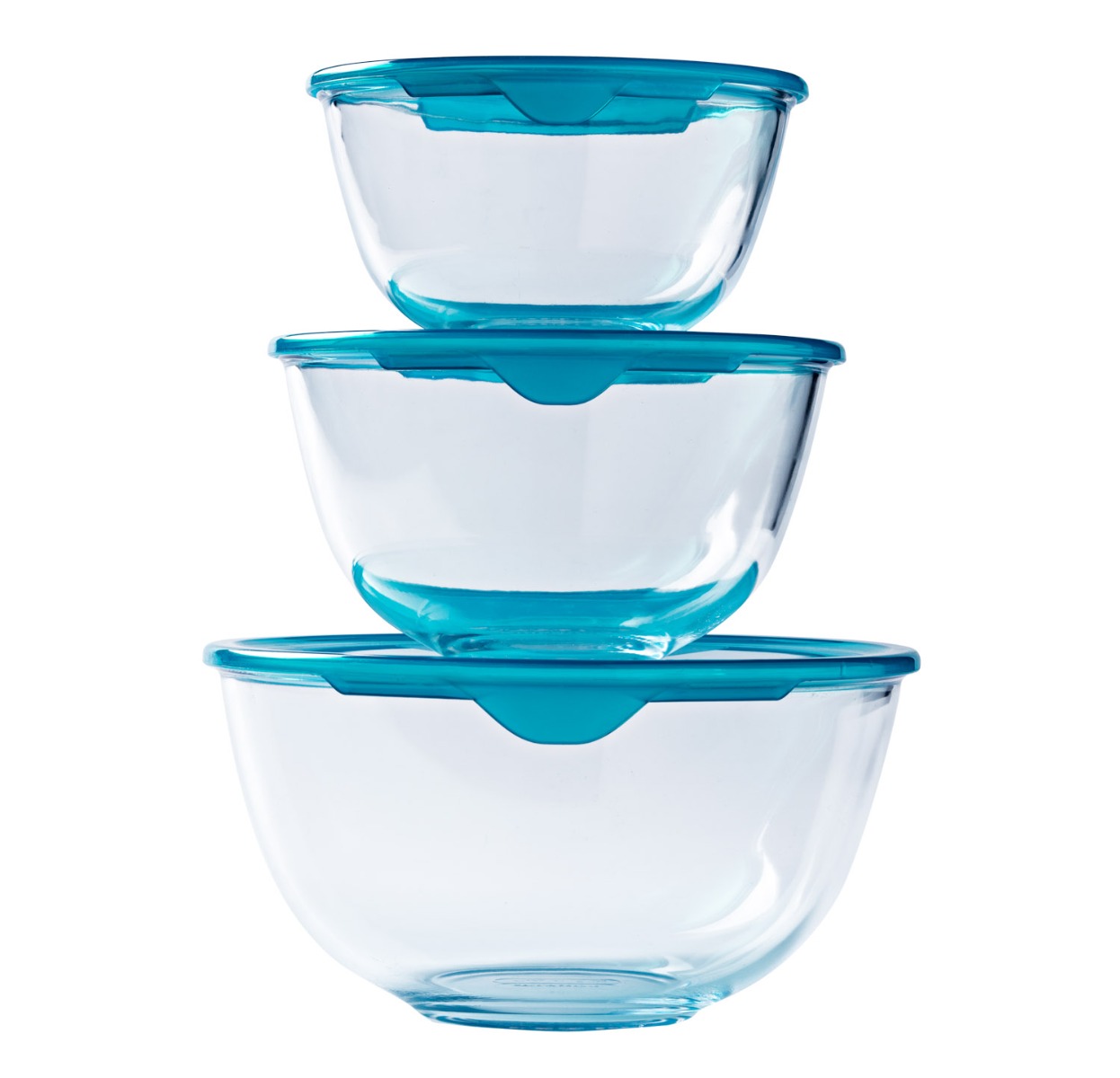 Pyrex mengkom met deksel (set van 3) 