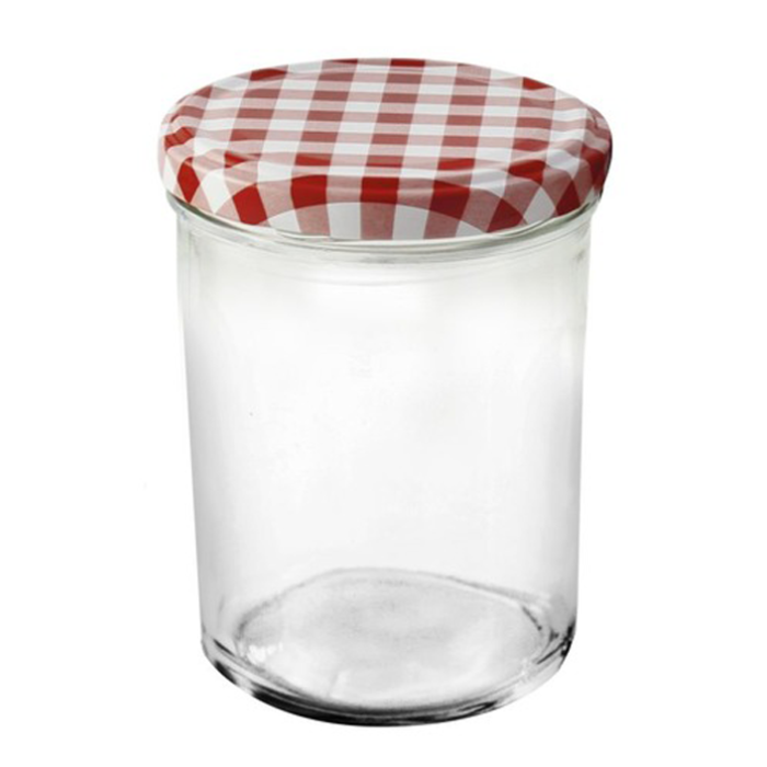 Marmeladenglas 230 ml mit deckel rot-weiß Ø 66 mm (6 Stück)
