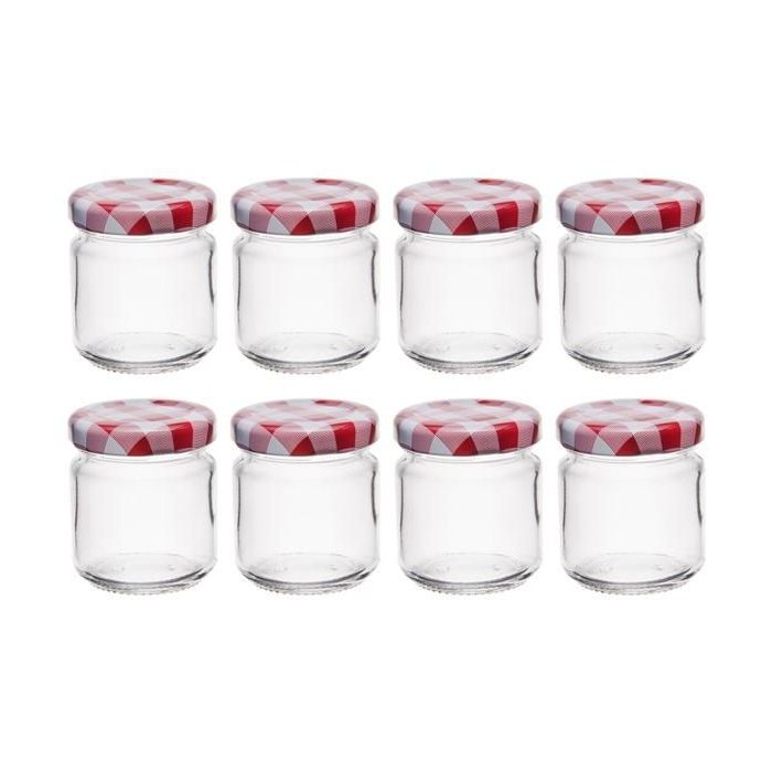 Marmeladenglas 53 ml mit deckel rot-weiß Ø 43 mm (8 Stück x 768 sets)