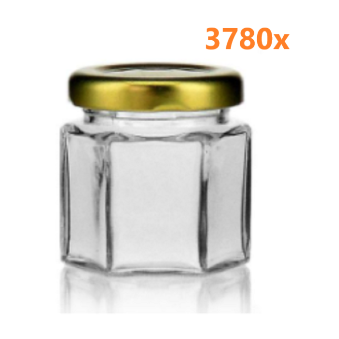 Marmeladenglas 47 ml mit Deckel gold Ø 40 mm (15 Stück x 252 sets)