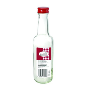 Fles rond 250 ml - met schroefdop rood 
