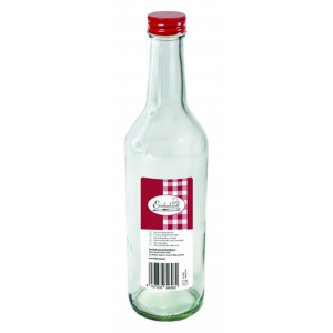 Fles rond 500 ml - met schroefdop rood 