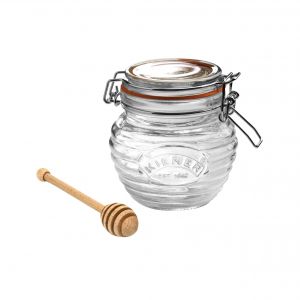 Honingpot met houten honingdipper Kilner 