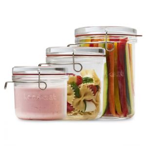 Set 3 frigo jars Lock-Eat 0,5 liter - 0,75 liter - 1 liter 