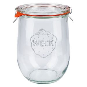 WECK Tulpglas 1062 ml - Ø 100 mm - met glasdeksel inmaakringen weckklemmen (4 stuks) 