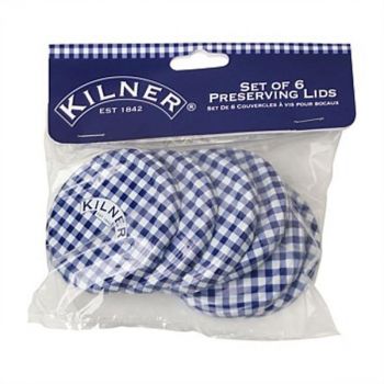 Kilner jampotdeksels blauw/wit Ø 70 mm (6 stuks) 