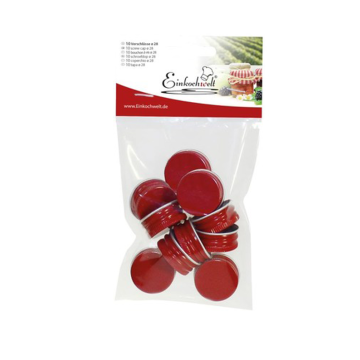 Einkochwelt Schraubverschlüsse rot Ø 28 mm (10 Stück) 