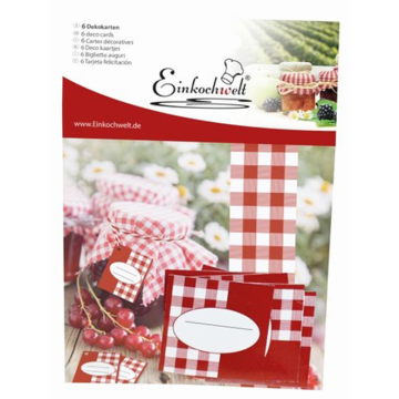 Einkochwelt - Set 6 etiquettes + - elastiques 