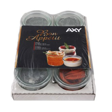 Weck - Bon appetit bocal - 165 ml - set 6 - clips - joint 