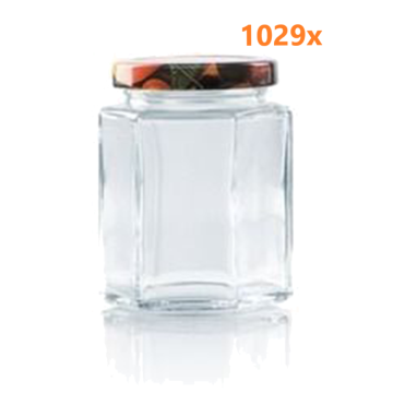 bocal hexagonal couvercle Twist Off 191 ml (par palette 7 x 147 sets) 