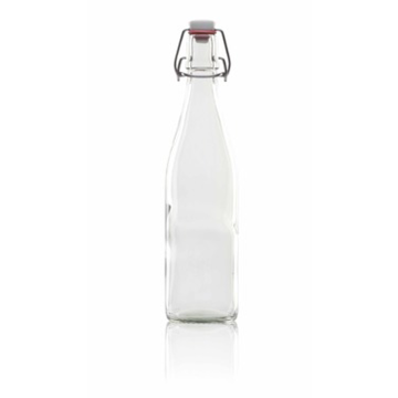 Bouteille - en verre - ronde - avec serre-bouchon - 500 ml - set 12 