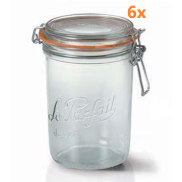Le Parfait bocal en verre 1 Litre Ø 100 mm (6 pièces) 