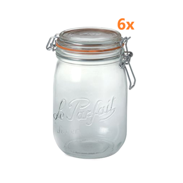 Le Parfait Bügelglas 1 Liter Ø 85 mm (rundes Modell - 6 Stück) 