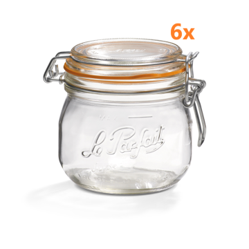 Le Parfait Bügelglas 500 ml Ø 85 mm (rundes Modell - 6 Stück) 