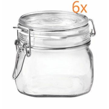 Fido Bügelglas eckig 500 ml - Ø 90 mm (6 Stück) 