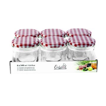 bocal à confiture couvercle Twist Off 340 ml (6 pièces) 