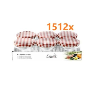 Marmeladenglas 230 ml mit deckel rot-weiß Ø 82 mm (6 Stück x 252 sets) 