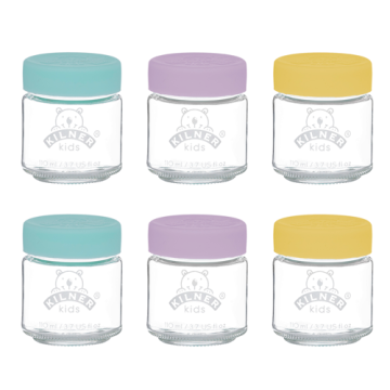 Kilner bocaux en verre pour bébé avec couvercle en silicone 110ml (6 pièces) 