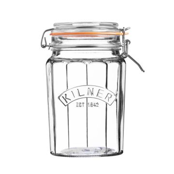 Kilner bocal en verre facetté avec fermeture mécanique 950 ml 