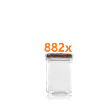 Marmeladenglas 230 ml mit Obstdekor deckel Ø 66 mm (6 Stück x 147 sets) 