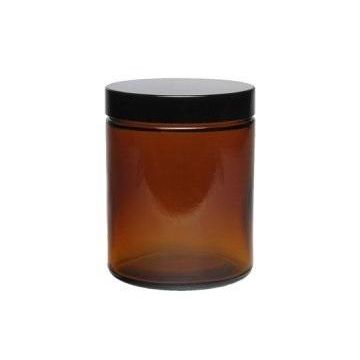 Glastiegel braun mit deckel 180 ml 