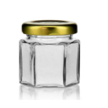 Marmeladenglas 47 ml (Set mit 15 Stück) - mit Deckel gold Ø 40 mm 