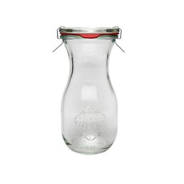 WECK Saftflaschen 290 ml - mit Einkochringe Einweck klammern (4 Stück) 