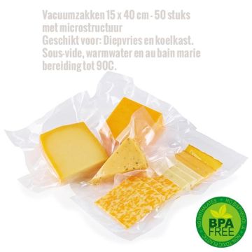 Vakuumierbeutel 15 x 40 cm 50 St. mit Mikrostruktur 