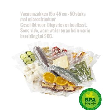 Vakuumierbeutel 15 x 45 cm 50 St. mit Mikrostruktur 