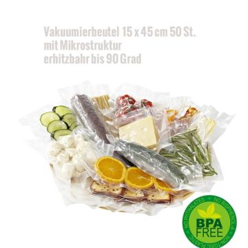 Sachets de conservation pour appareil de mise sous vide 15 x 45 cm - 50 pcs. 