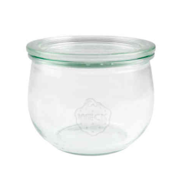 WECK Tulpenglas 580 ml - mit Glasdeckel - Rundrand 100 