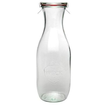 WECK Sapfles 1062 ml -  Ø 60 mm - met glasdeksel inmaakringen weckklemmen (4 stuks) 