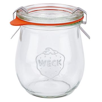 WECK Bocaux tulipe 220 ml - RR 60 mm - avec joint crochets couvercle (8 pièces) 