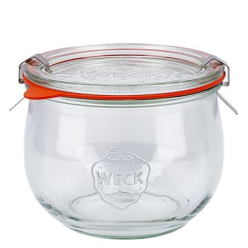 WECK Bocaux tulipe 580 ml - RR 100 mm - avec joint crochets couvercle  (4 pièces) 