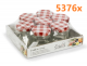 Jampot zeshoekig 45 ml - deksel rood/wit  Ø43 (7 stuks x 768 sets) 