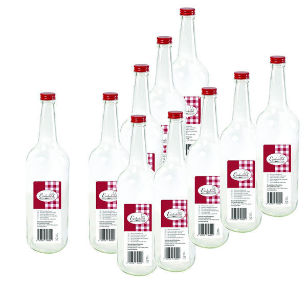 Einkochwelt - doos 6 flessen - rond - 700 ml - schroefdop rood - per pallet - 75 dozen 