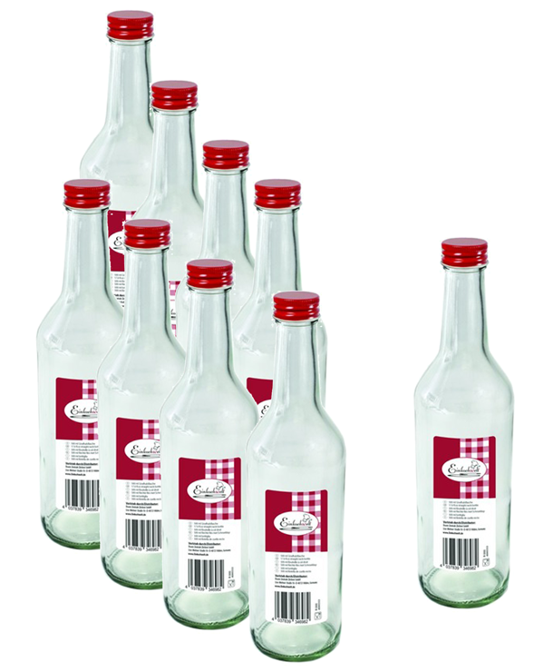 Einkochwelt - doos 12 flessen - rond - 500 ml - schroefdop rood - per pallet - 48 dozen 