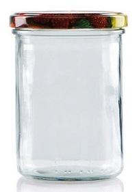 Jampot rond 440 ml - deksel fruitmotief Ø82 mm (6 stuks) 
