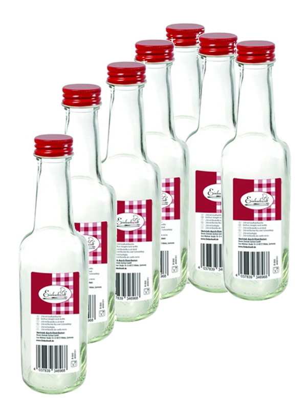 Einkochwelt - doos 12 flessen - rond - 250 ml - schroefdop rood - per pallet - 84 dozen 