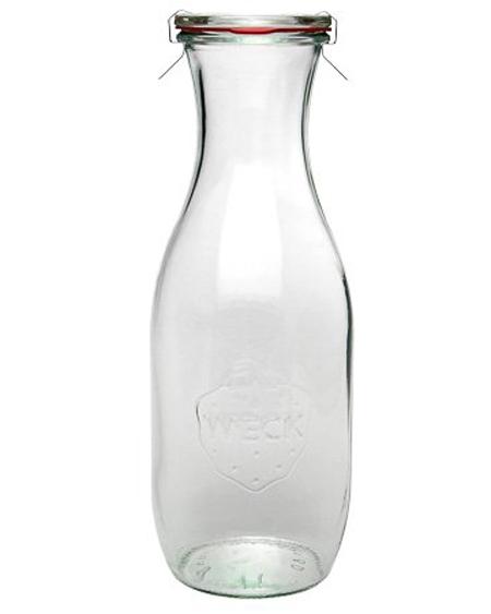 WECK Sapfles 1062 ml -  Ø 60 mm - met glasdeksel inmaakringen weckklemmen (4 stuks) 
